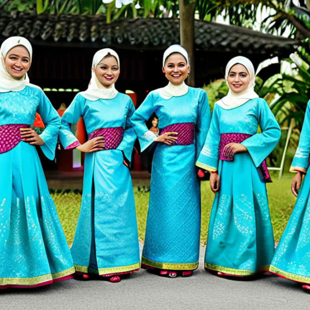말레이시아의 전통 춤 조게트 - Joget Dancers in Traditional Attire**
"A group of Malaysian dancers performing the Joget, fully clo...