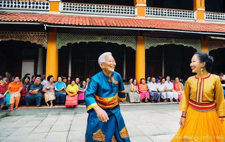 말레이시아 은퇴 비자 프로그램 - **Prompt:** A serene and picturesque scene featuring a sophisticated senior couple, aged 65-70, enjo...